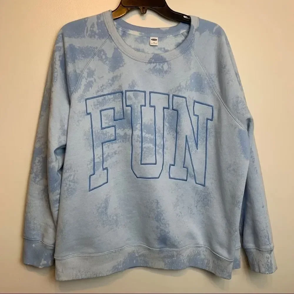 Old Navy Pullover Sweater Blue FUN Tie Dye size XL
